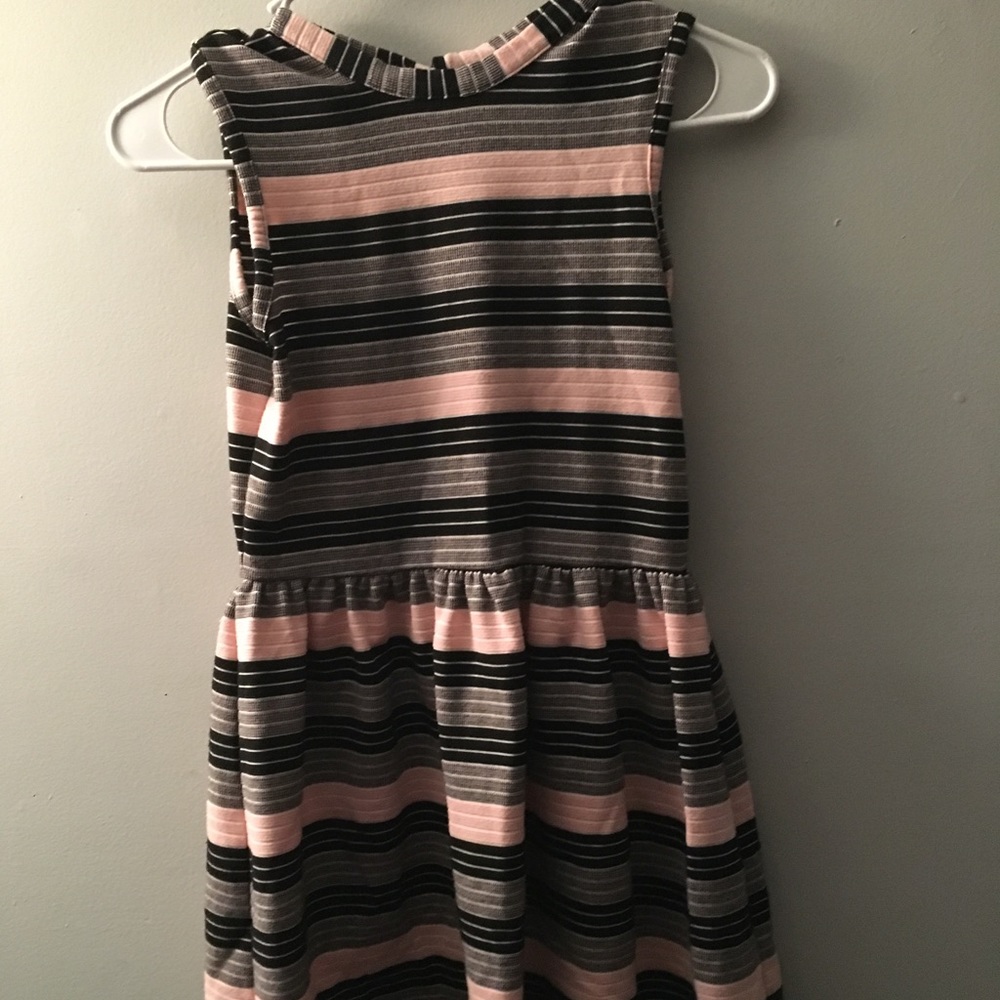 Sleeveless Striped Dress w/ Keyhole Opening